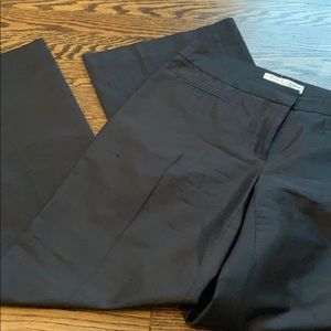 Trina Turk Raw Silk Black cropped dress pants